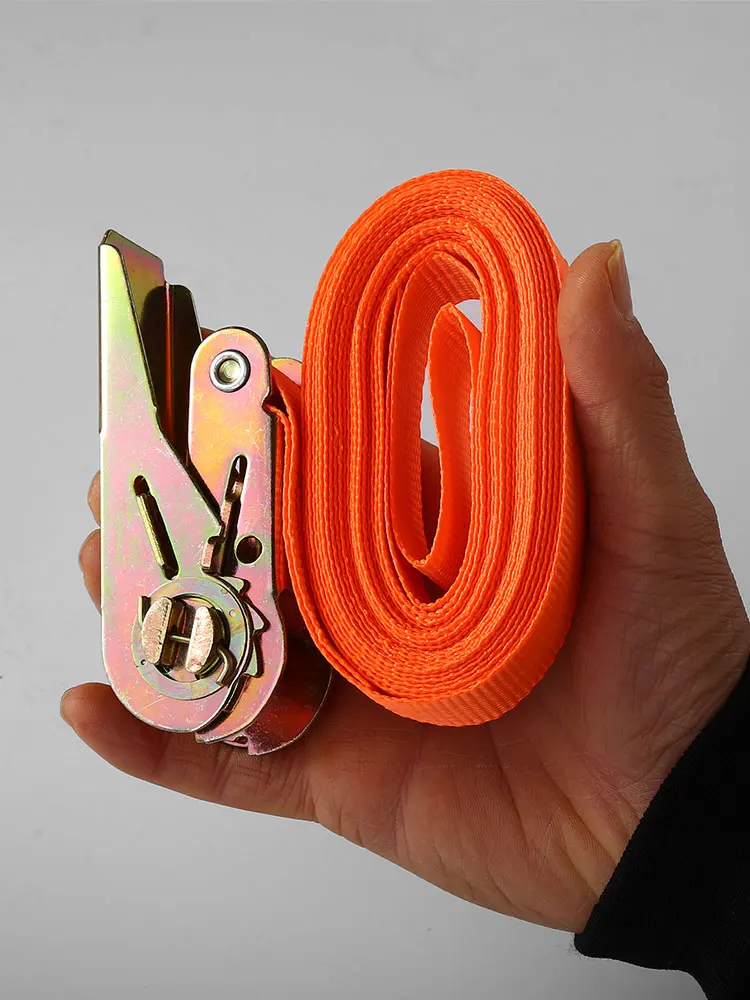 5 m Hook Free 25MM Wide Polyester Cargo Binding Belt Orange Will Not Extend Rope Can Be Reliably Bundled Motor cargo binding belt
