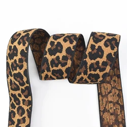 Leopard Elastic Jacquard Ribbon for Sewing & DIY Garment Accessories (Leopard)