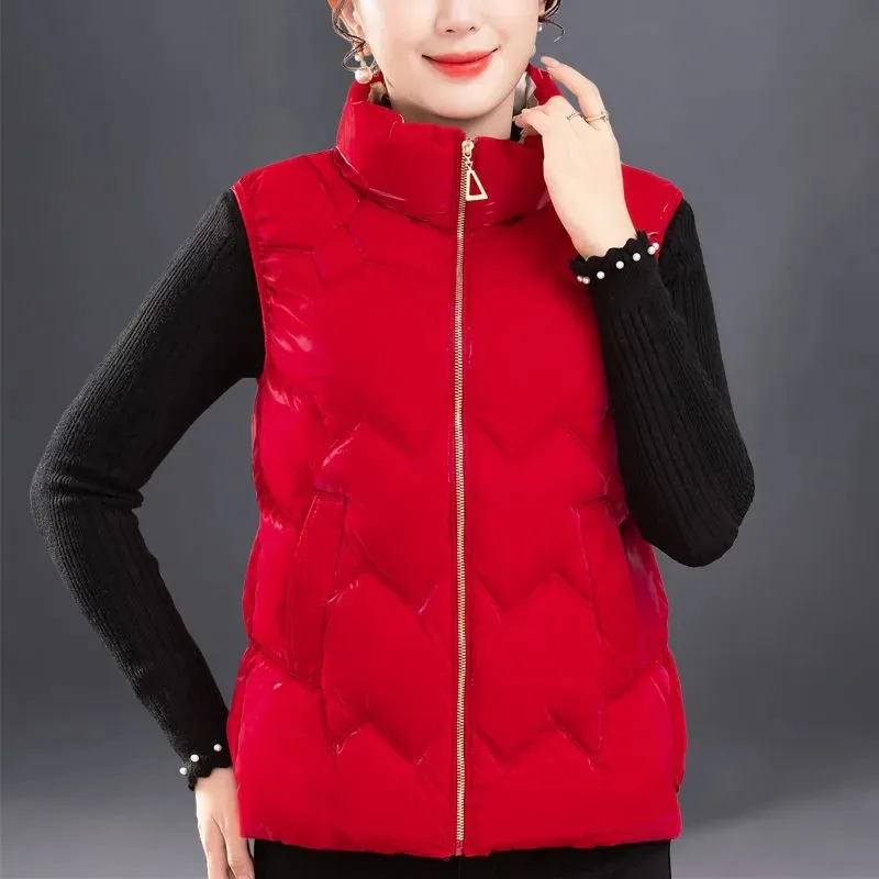 

Wash-Free Waistcoat Women Short Outwear Slim Oversize 5XL Vests Outer Wearing Jackets New Autumn Winter Warm Cotton Jacket Vest