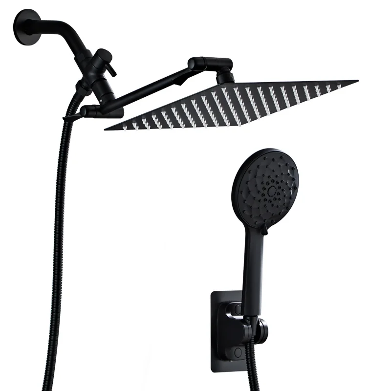 8/10 Inch Bathroom Shower Set Luxury High Pressure Rain Shower System Faucet with 6-Mode Hand Showerhead Adjustable