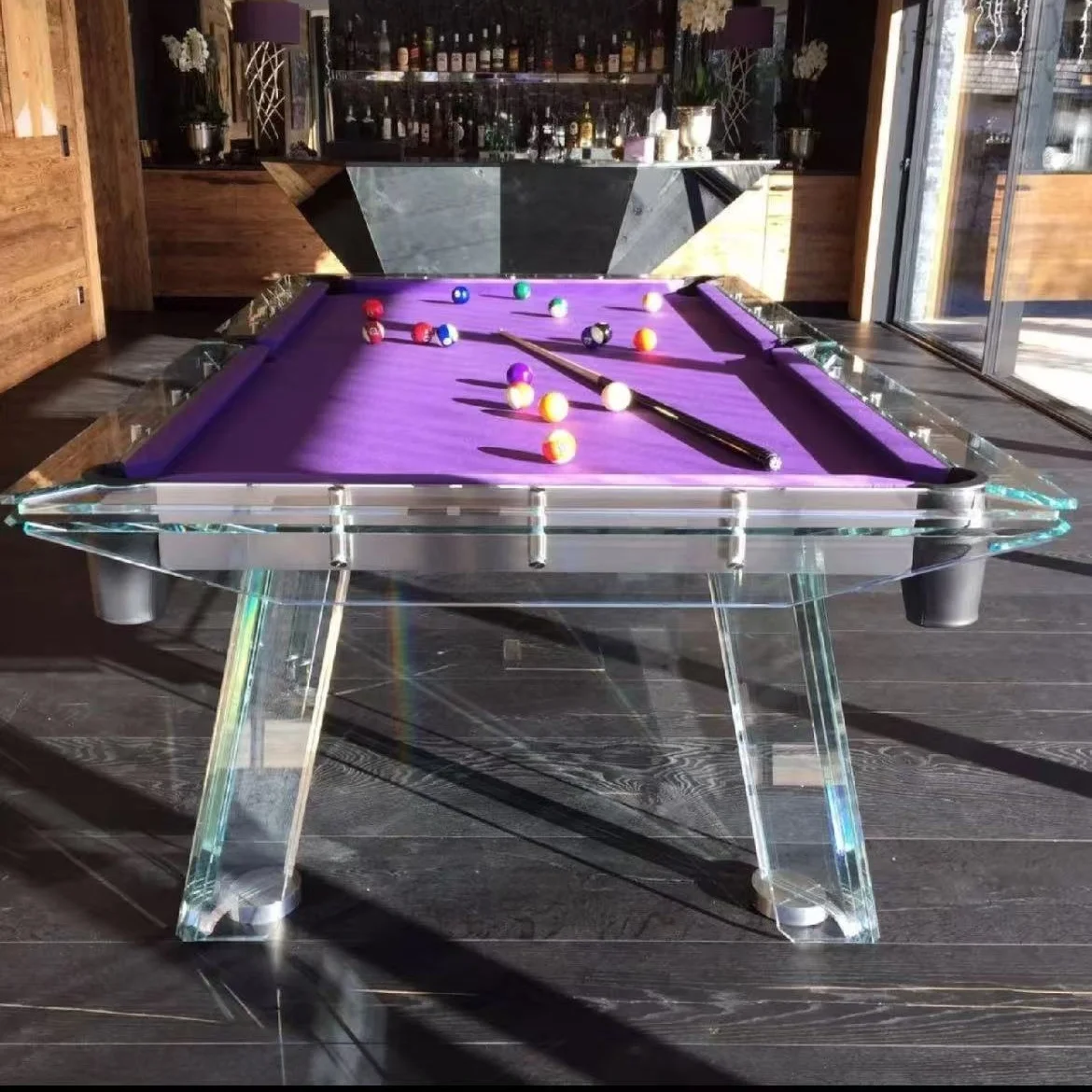 Tavolo da Biliardo Moderno di Lusso 7ft 8ft 9ft con Vetro Temperato e Tasche a Caduta per Casa, Ufficio, Club Privato - immagine 2