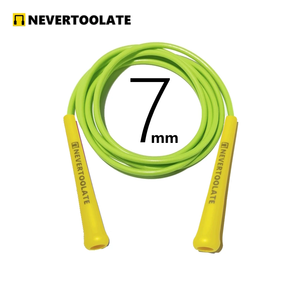PVC AND PU MATERIAL ROPE 7mm diameter 15.5cm long handle heavy skip jump skipping roep fitness jump rope