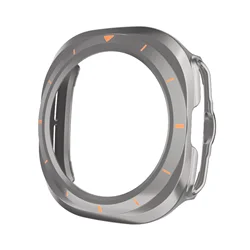 Premium Protective Hard PC Case [No Screen Film] for 47mm Smartwatch - Durable Bumper Accessory (Titanium Orange)