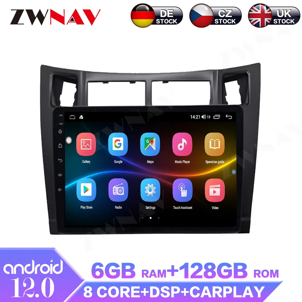 

6 + 128G Android 2005 для Toyota Yaris 2012-Автомобильная Мультимедийная магнитола GPS автомобильный навигатор стерео аудио приемники плеер Carplay головное устройство