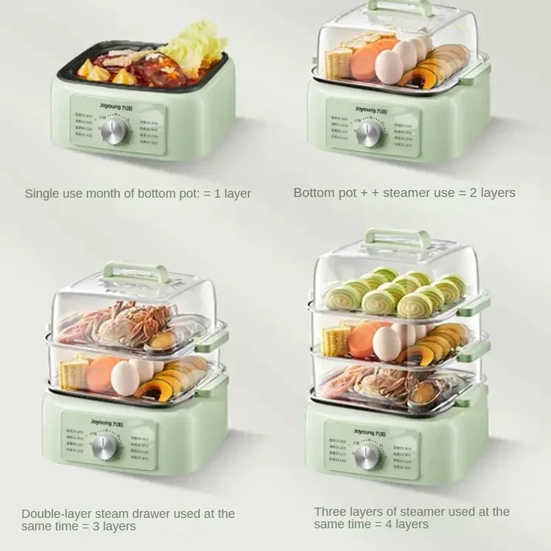 MultiFunction Electric Steamer, 3Tier Steaming Pot for Home Use, Compact Steamer for Buns and Dumplings, Easy Clean Appliance 5