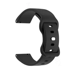 Sporty 20mm Silicone Watch Band - Soft and Durable Bracelet Strap - 20mm watch band (Black 18)