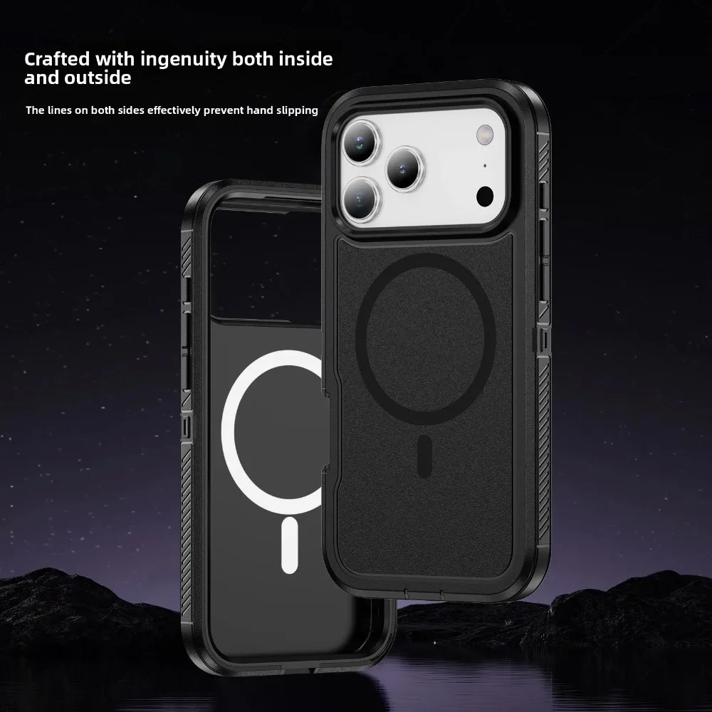 Military-Grade Anti-Slip Armor Case with MagSafe Charging Protection