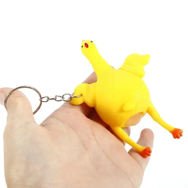 Novelty Funny Chicken Egg Laying Hens Anti Stress Squeeze Toys Squeeze Keychain Chicken Laying Egg Stress Relief Gadgets Gifts 5