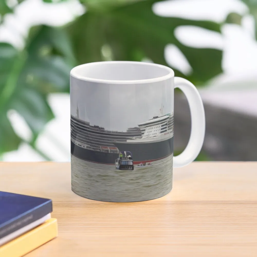 

Cunards Three Queens (Digital Art) Coffee Mug Tea Cups Travel Mug