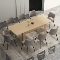 Extendable Dining Table for 6-10 Person, Wooden Dining Room Table, Modern Extendable Table for Gatherings, Meeting for Small Kit 1
