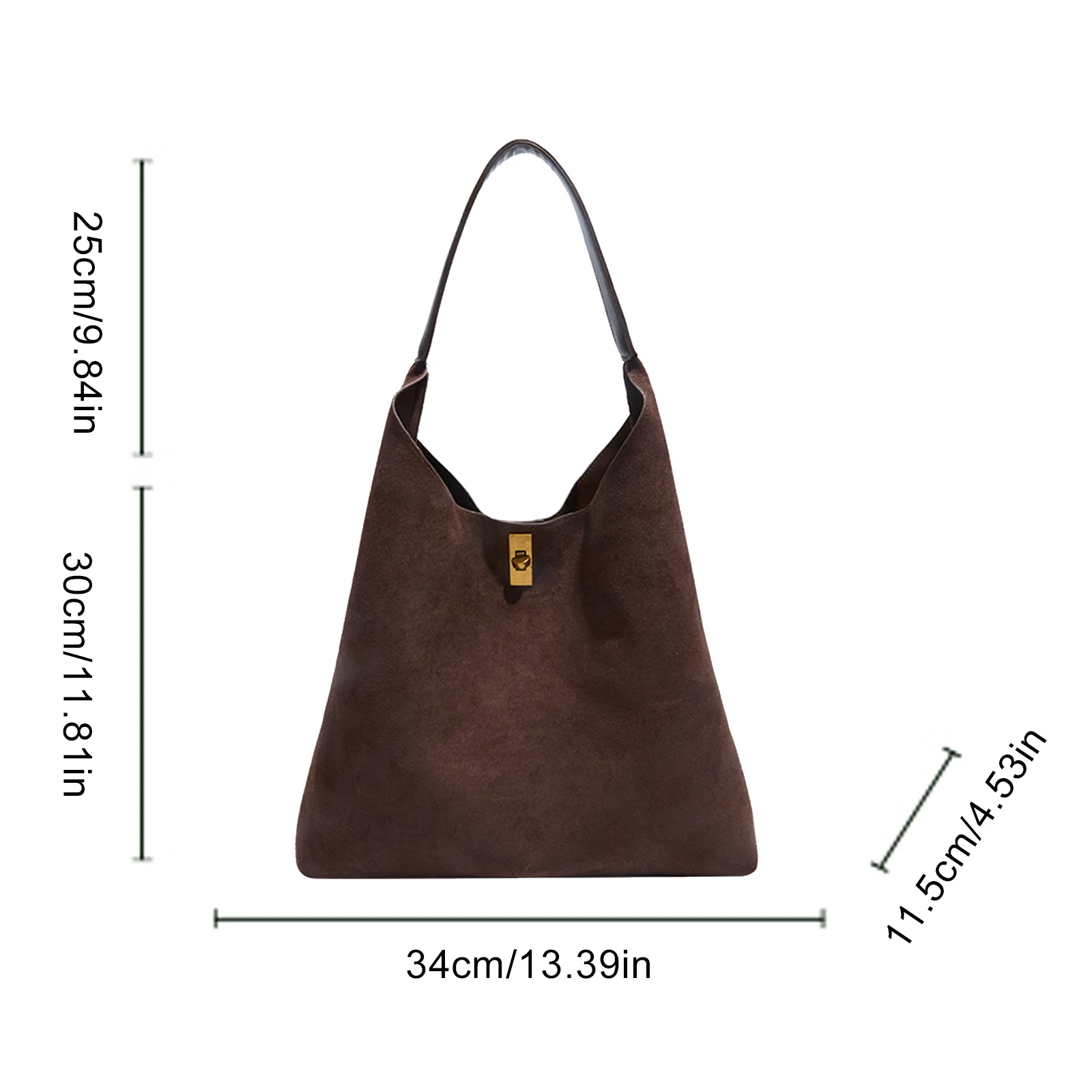 Women Faux Suede Shoulder Bag Handbag Top-Handle Bag Large Capacity for Travel Shopping Daily Use