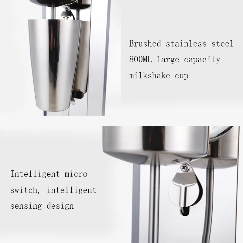 Xeoleo Milkshake machine Stainless Steel Milk Shake Machine Double Head  Drink mixer Make Milks Foam/Milkshake Bubble Tea Machine - AliExpress