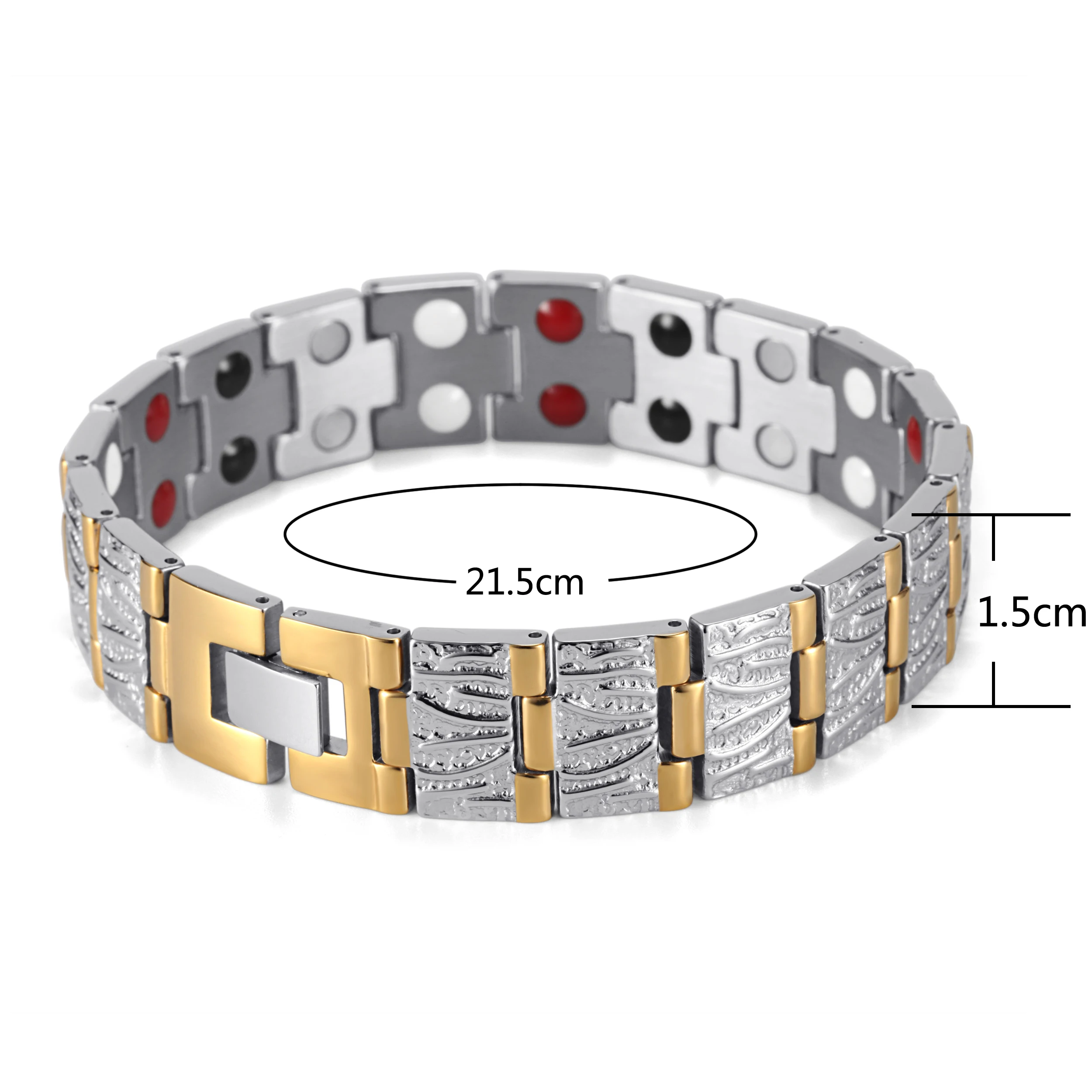 RainSo Fashion Bracelets For Man Stainless Steel Magnetic Therapy Bracelet viking Germanium Luxury Jewelry Wristband Drop-ship