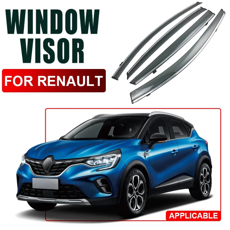 

4pcs For Renault Captur HA JB JE KADJAR Koleos Samsung QM5 HY QM5 HC KWID Climber BW 2007-2025 Car Window Visor Auto Accessory