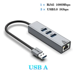 Premium USB - C Hub and Docking Station with Gigabit Ethernet, USB 3.0 Ports, and 100W Power Delivery (USB A 1000M USB3.0 - 3)