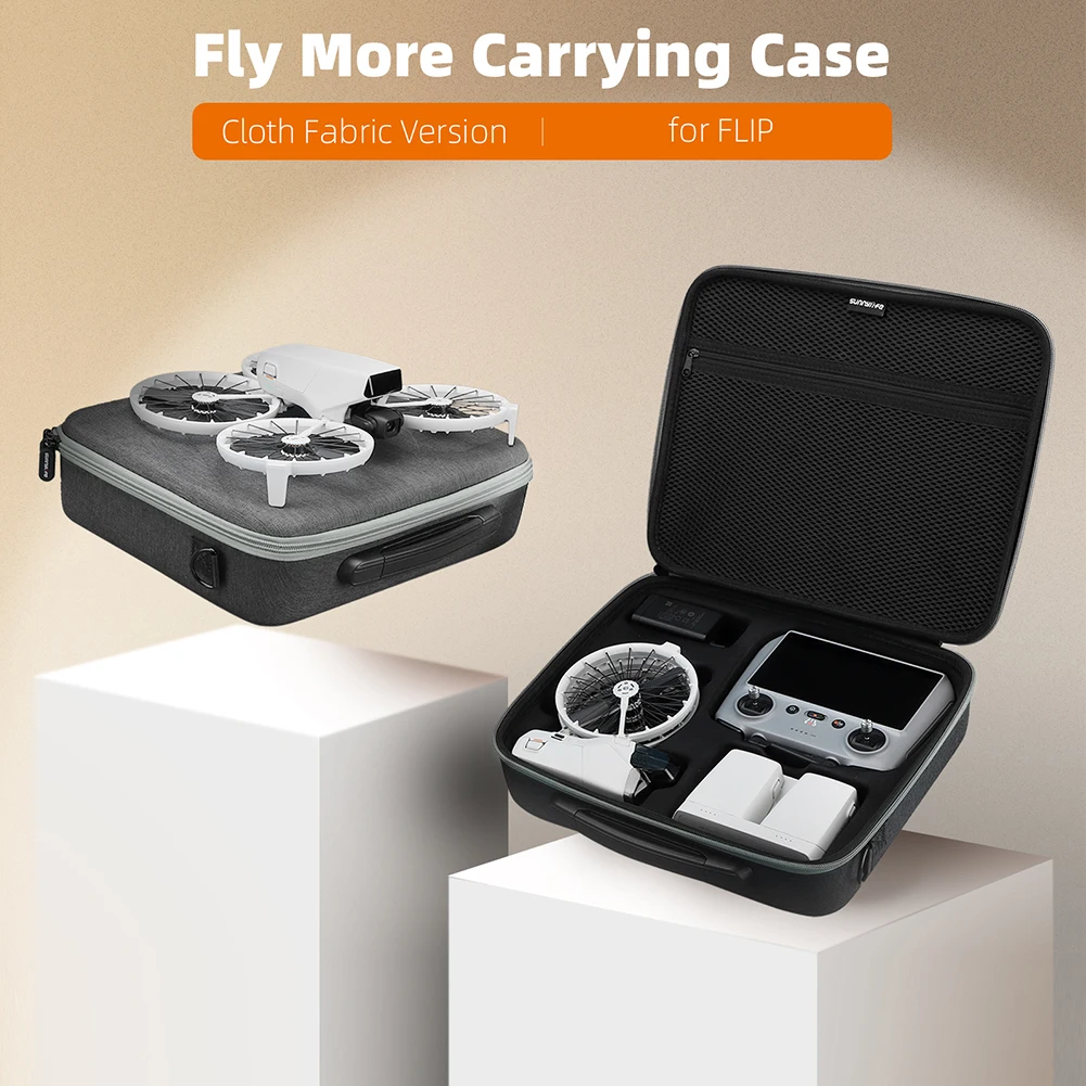 Storage Bag Portable Travel Shoulder Bag Hard Suitcase Storage Case for DJI Flip Drone RC 2/RC-N3 and Batteries