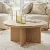 Classically contemporary coffee table, low-profile with influence, living room, sitting area, Natural Pine Finish/Black Finish 1