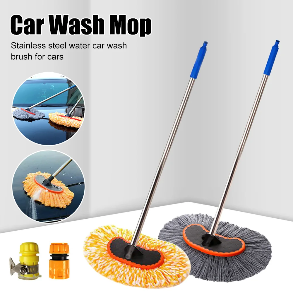 Cleaning Tools Mop 360 Rotation Head Retractable Double Layer Car Wash  Brush with Long Handle Soft Brush Cleaning Tools - AliExpress