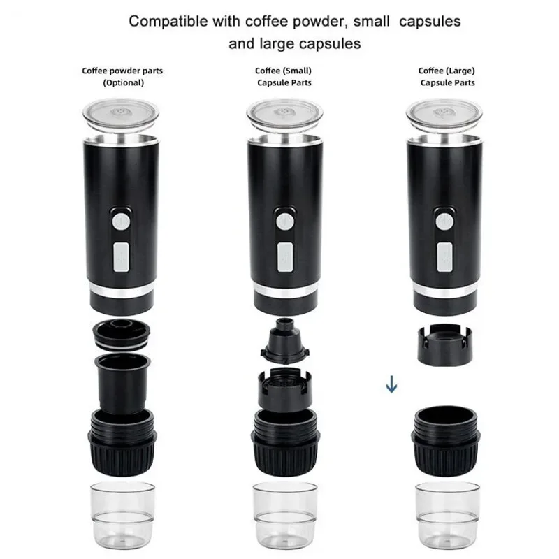 Rechargeable Heatable Carry Portable Fully Automatic Espresso Capsule Coffee Machine for Large and Small Capsules / Coffee Powde 4
