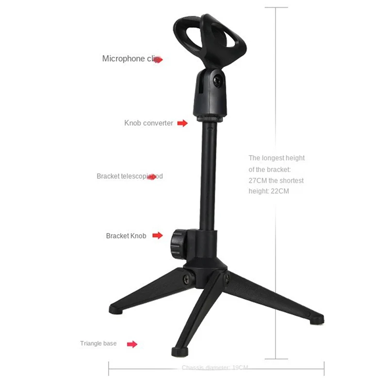 Portable Lightweight and compact Plastic Microphone Three Legged