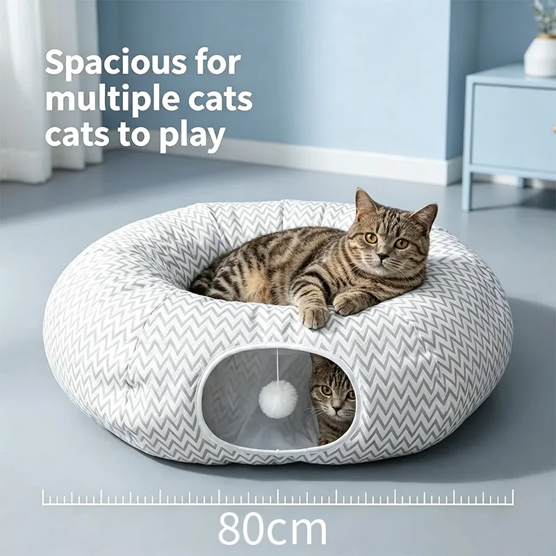 Summer Cooling Cat Tunnel For Multiple Pets Foldable And Portable_voghion.com
