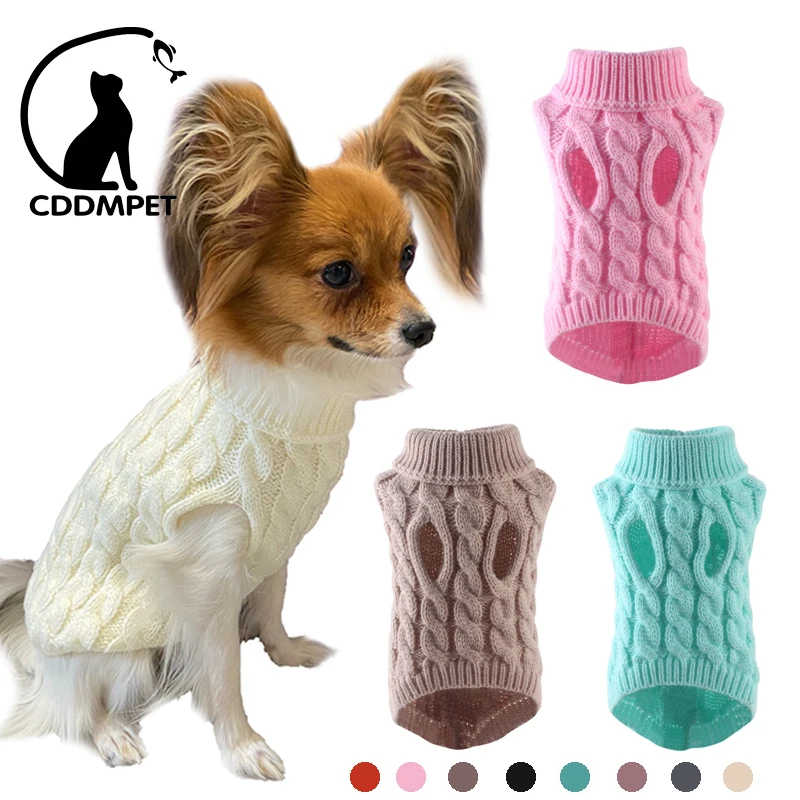 Dog Sweaters For Small Dogs Winter Warm Dog Clothes Turtleneck Knitted