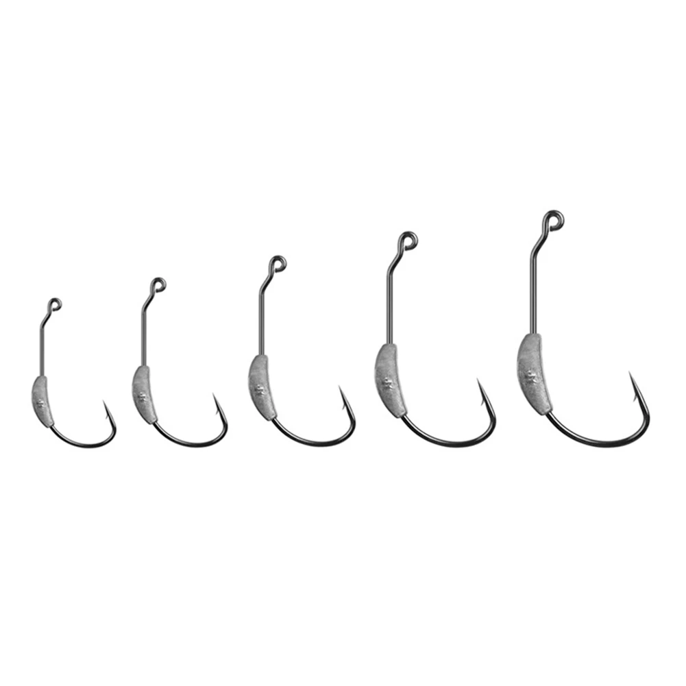 

Fish Hook 5 Set High Carbon Steel Fishing Hooks with Balanced Weight 2g/25g/3g/525/7g Crank Head Offset Fishing Tackle