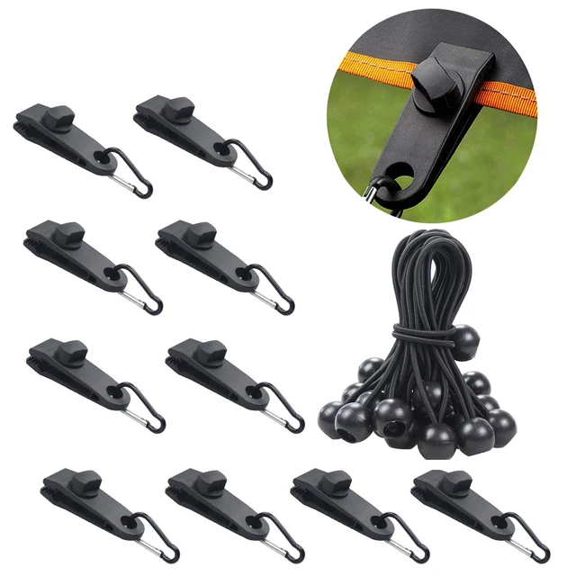10 db Szélálló, Beállítható Zenekarokkal Sátor Klipek D Alakú Karabinerek Kemping Kertészkedés Nagy Teherbírású Túrázás Kültéri Tartós - Image 4