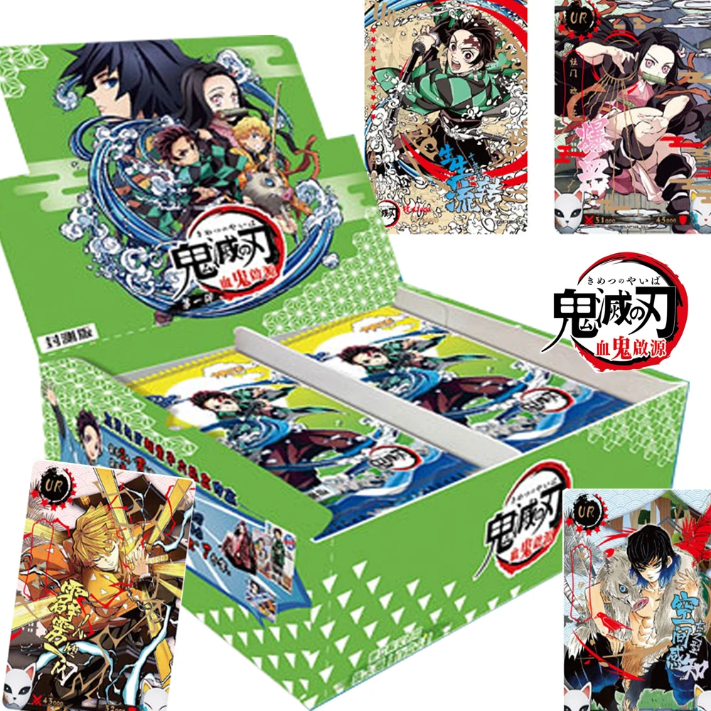 

Demon Slayer Cards for Children Youth Anime Cartoon Cute Q-version Character Flowing Diamond Cards Game Toys Christmas Present