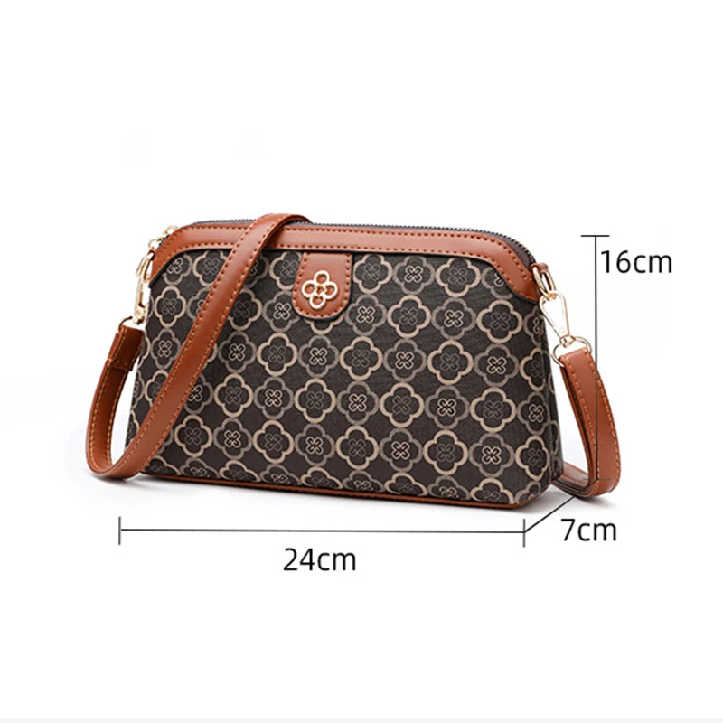 Women Small Shoulder Crossbody Bag Summer Phone Bag Lady Versatile Casual Shell Top Layer PU Leather Handbag