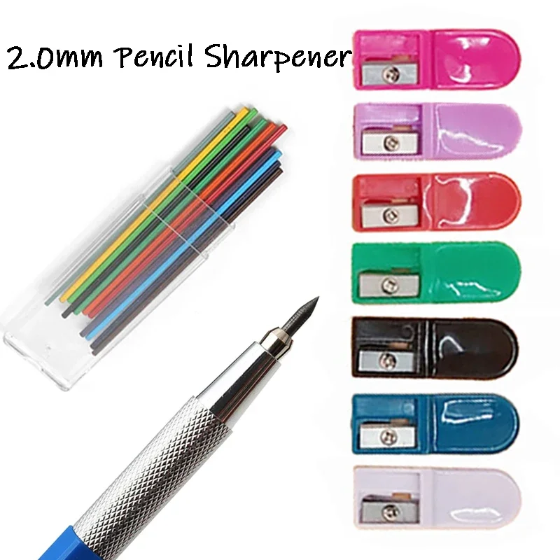 10pcs/set Portable 2.0mm Mechanical Pencil Sharpener Mini Multicolour Standard Pencil Cutting Machine School Stationery Supplies 1