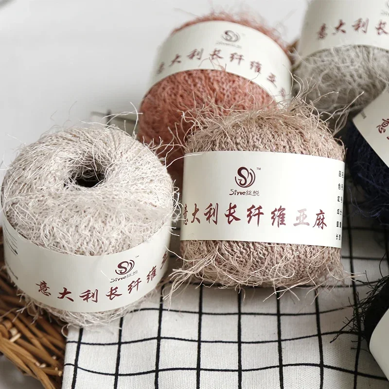 Linen Thin Blend Yarn Spring Summer Hand woven Crochet Thread Fiber Flax Knitting Sew Yarn For Crocheting Needle Work 3