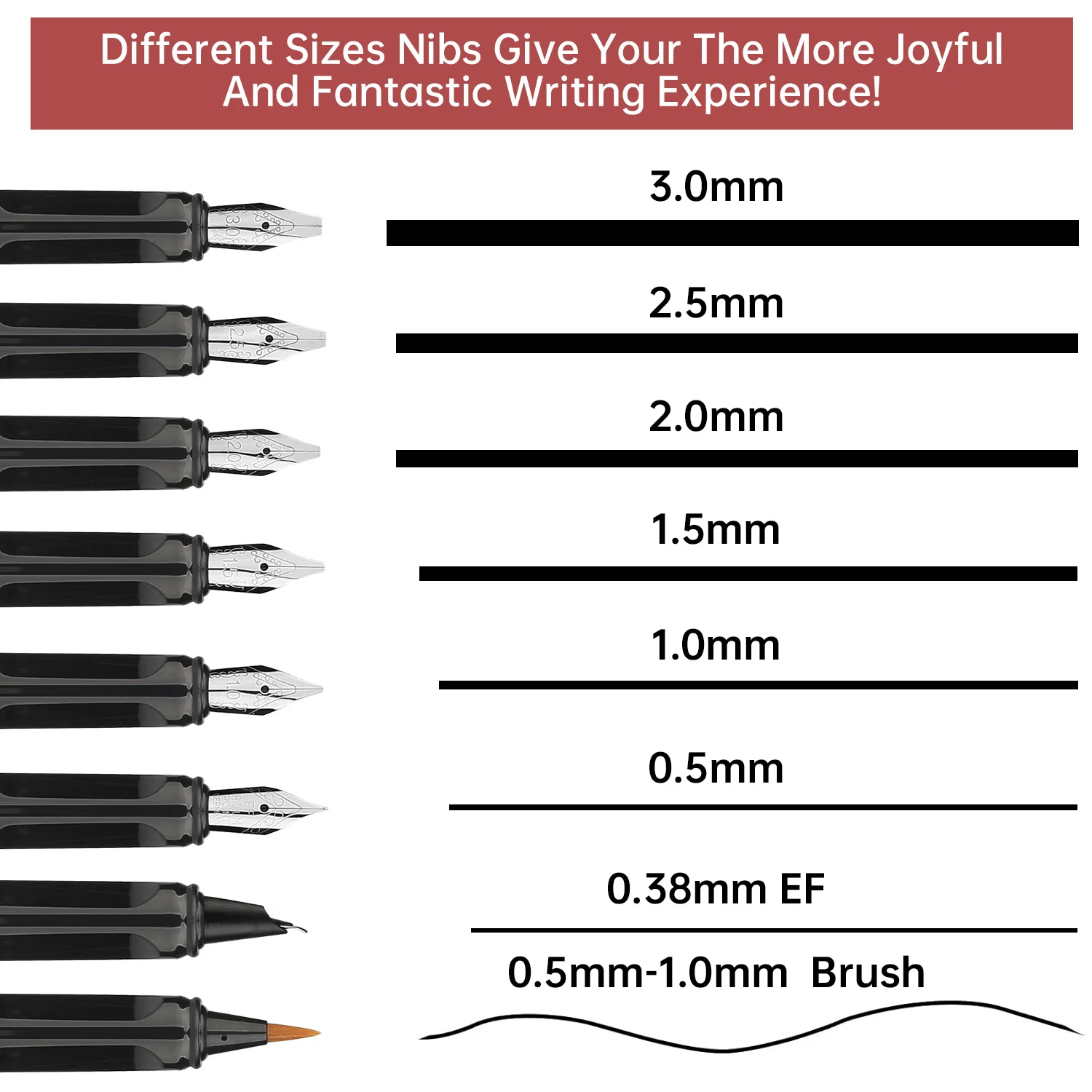 Calligraphy Pen Set 74pcs- 8 Calligraphy Fountain Pens with Varied Nibs, 66 Ink Cartridges(14 Colors)-Writing, Drawing - 2