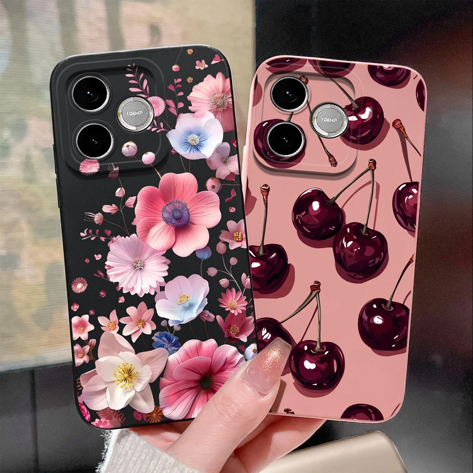 Candy Color Floral Durable Anti-Drop Simple Bumper Case