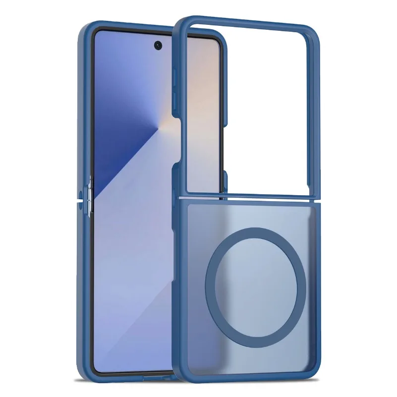 Luxury Slim Matte Translucent Case for Flip Phones - Magnetic Wireless Charging Compatible Armor Cover