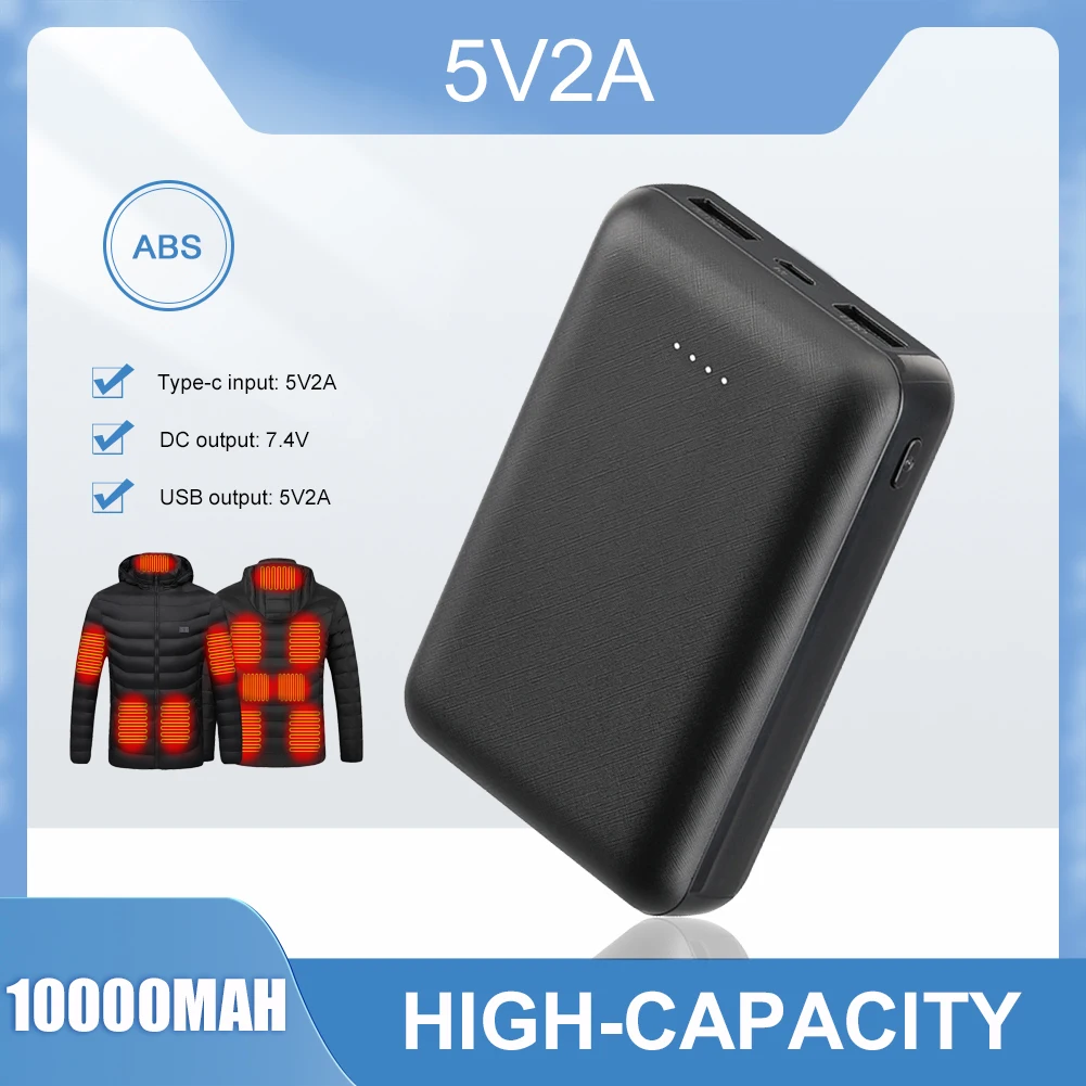 Power Bank 10000mAh Portable Charging Mobile Phone External Battery 5V 2A Fast Heating Vest Jacket Electric Heating Equipment 30000mah power bank 5v 3a portable charger external battery pack for heating vest jacket scarf gloves electric heating equipment