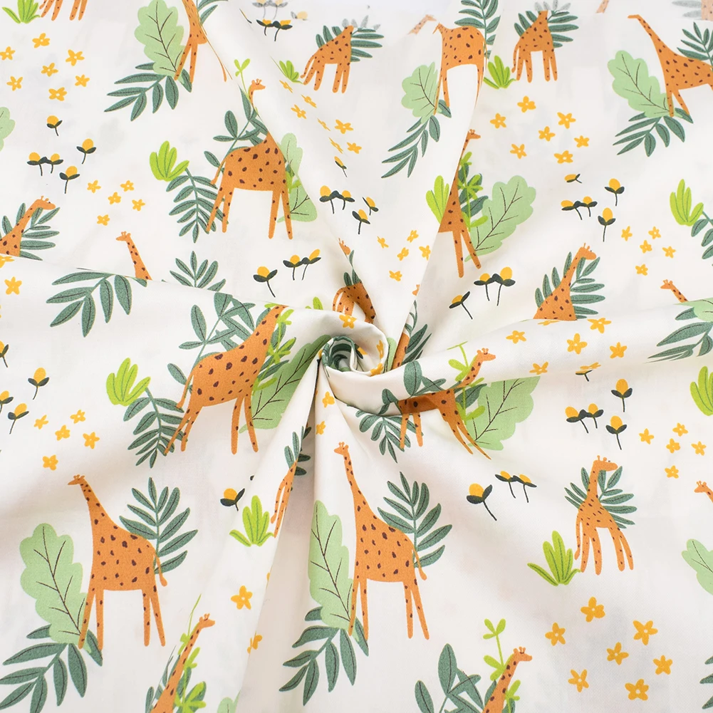 Chainho,Printed Twill Weave Cotton Fabric,Patchwork Cloth,DIY Quilting Sewing Material,Yellow Floral Series,2 Specification,CC62