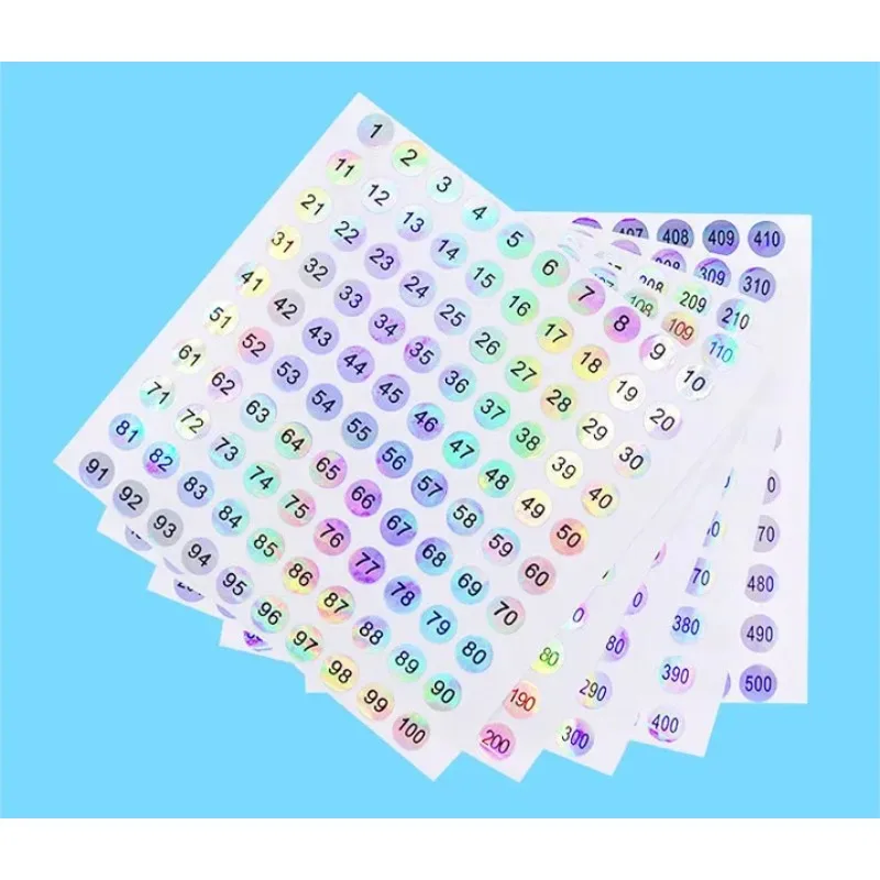Nail Stickers 1-500 Serial Circular Laser Waterproof Coded Album Label For Nail Polish Bottle Number 618