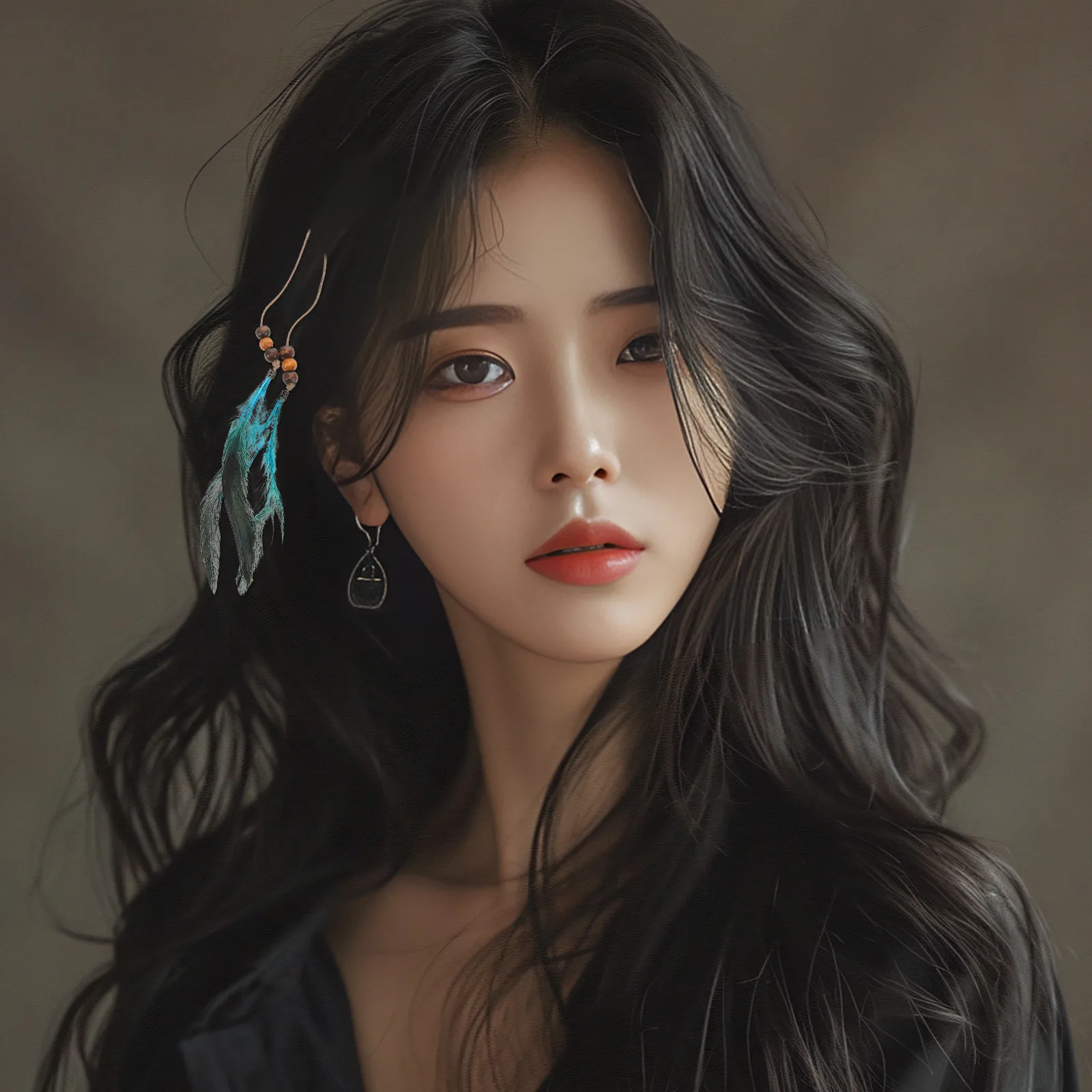 4Pcs Boho 헤어 액세서리 세트 여성용 빈티지 태슬 수제 클립 바이킹 의상 헤어 참 바이킹 액세서리 여성