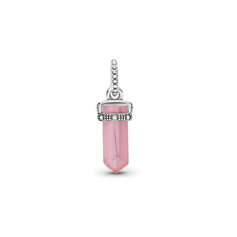 Hot Sale Pink White Purple Crystal and Crown Head Robot Trinket Charm Bead Fit Original Silver 925 Necklace Bracelet DIY Jewelry 4