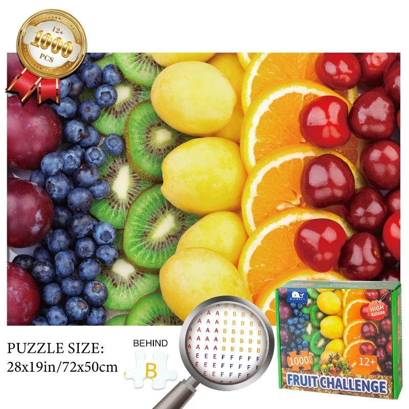 72*50cm Adult 1000 Pieces Jigsaw Puzzle Fruit Challenge Beautiful Oil Paintings Stress Reducing Toys Christmas Gifts