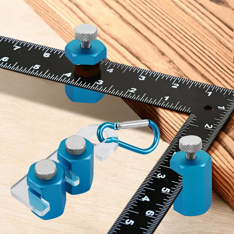 Framing Square With Holder-Carabiner Stair Guages Knobs Framing Tool Rafter Gauge For Stair Stringer Layout Tool N24R