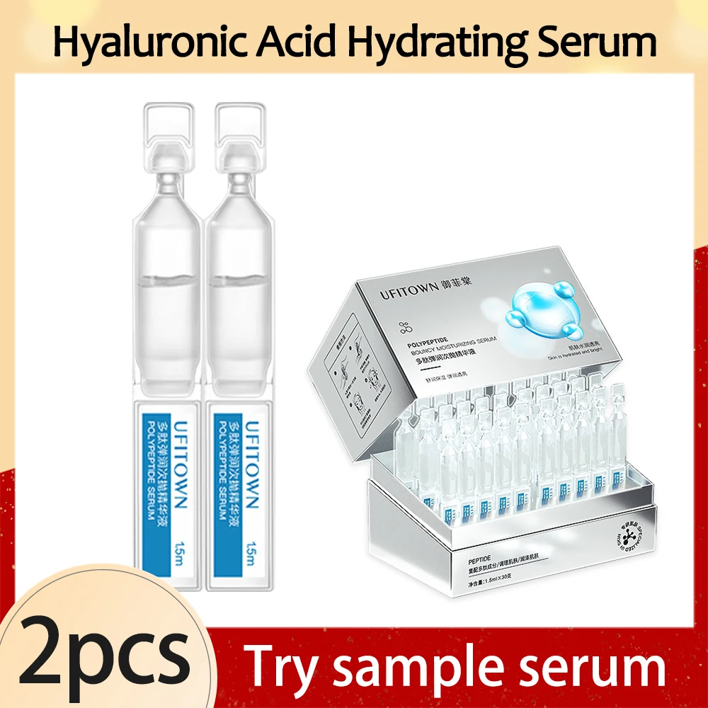 2pcs Hyaluronic Acid Moisturizing Serum Nourish Smooth Pores Repair Essence Ceramide Anti-Aging Wrinkle Repair Damaged Skin