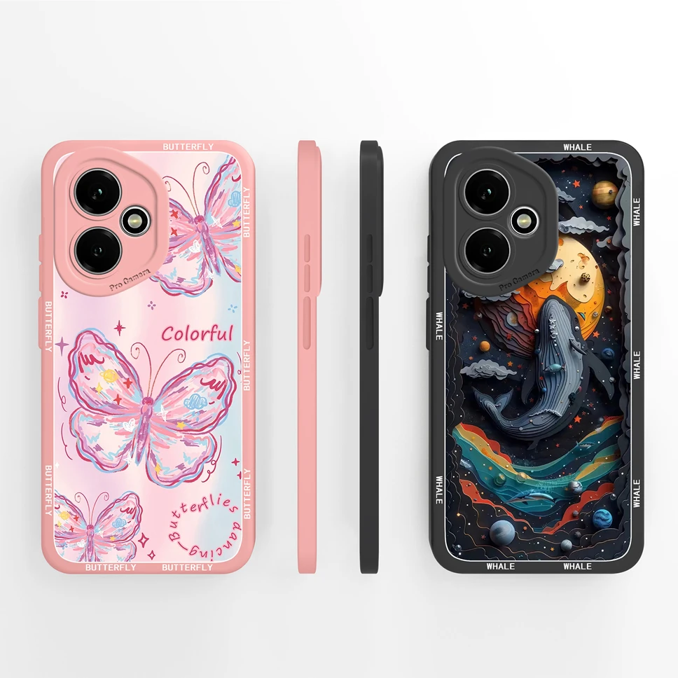 Cute Cat Pattern Soft Phone Case - High-Quality Shockproof Back Cover