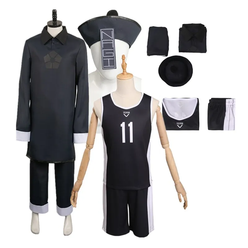 Anime Blue Cos Lock Nagi Seispiro Costume Cosplay Zombie Fantasy Adult Men Vest Shorts Sportwear Halloween Carnival Party Suit