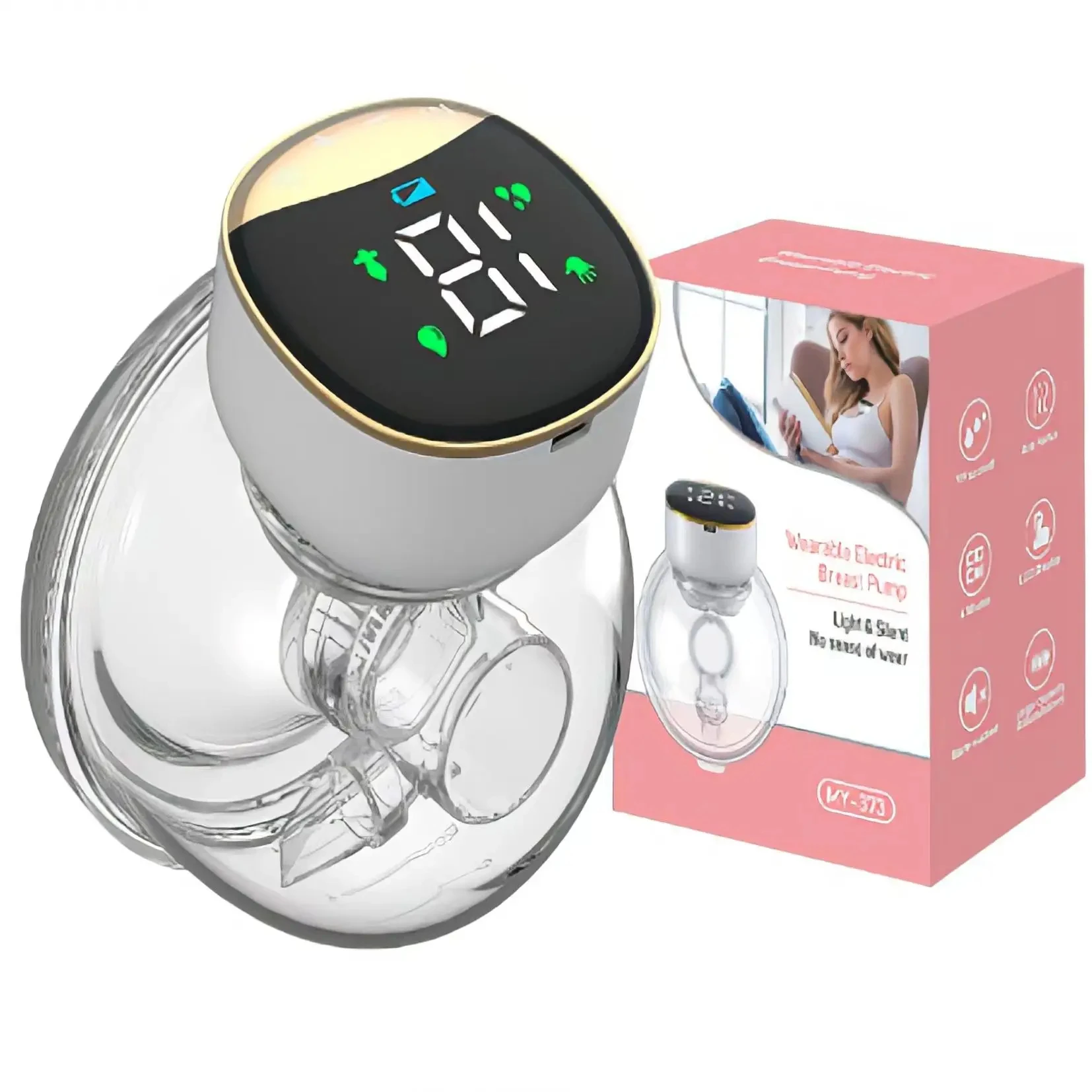 New Wearable Breast Pump One-piece Fit and Quiet Design Electric Breast Pump Wireless Portable Compact and Lightweight