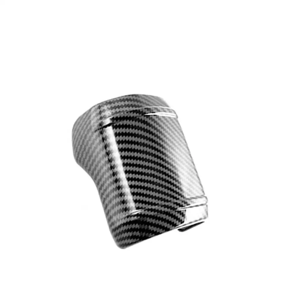 Car Shift Knob Cover Trim Replacement Carbon Fiber Pattern Protective Shell Parts Interior Accessories