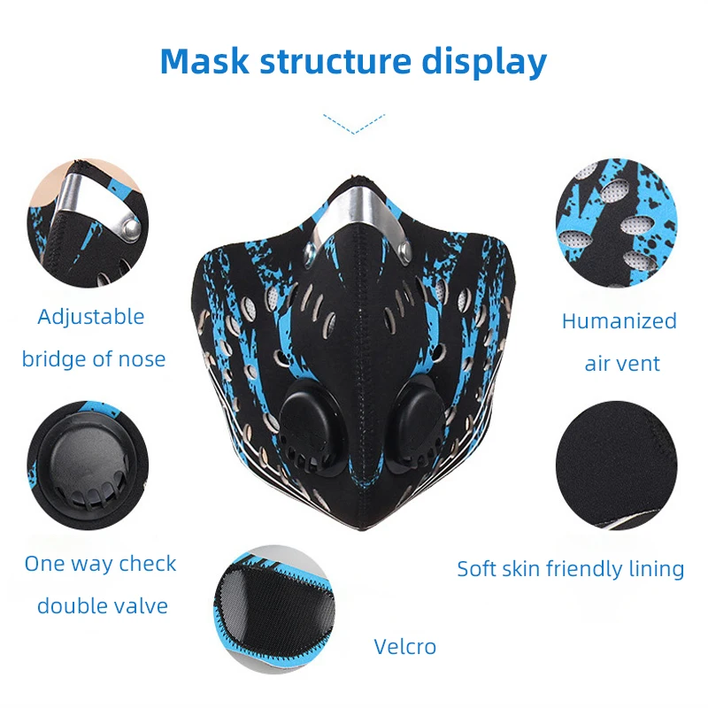 Bicycle Mask Anti-Dust MTB Bike Mouth Cover Protection Half Mask for FaceAir Breathing Valve for Road Bike Outdoor S
