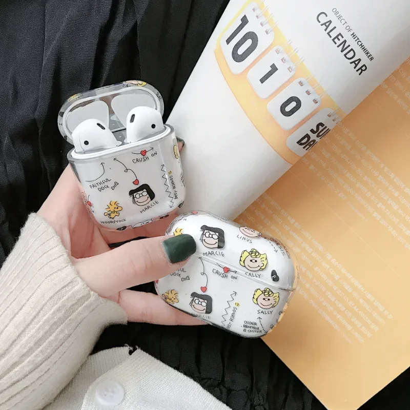 Cute Snoopy Cover For Airpods 1 2 3 Earphone Coque PC Hard Headset Case For Apple Airpod Pro 2nd Fundas Wireless Headphone Box 5