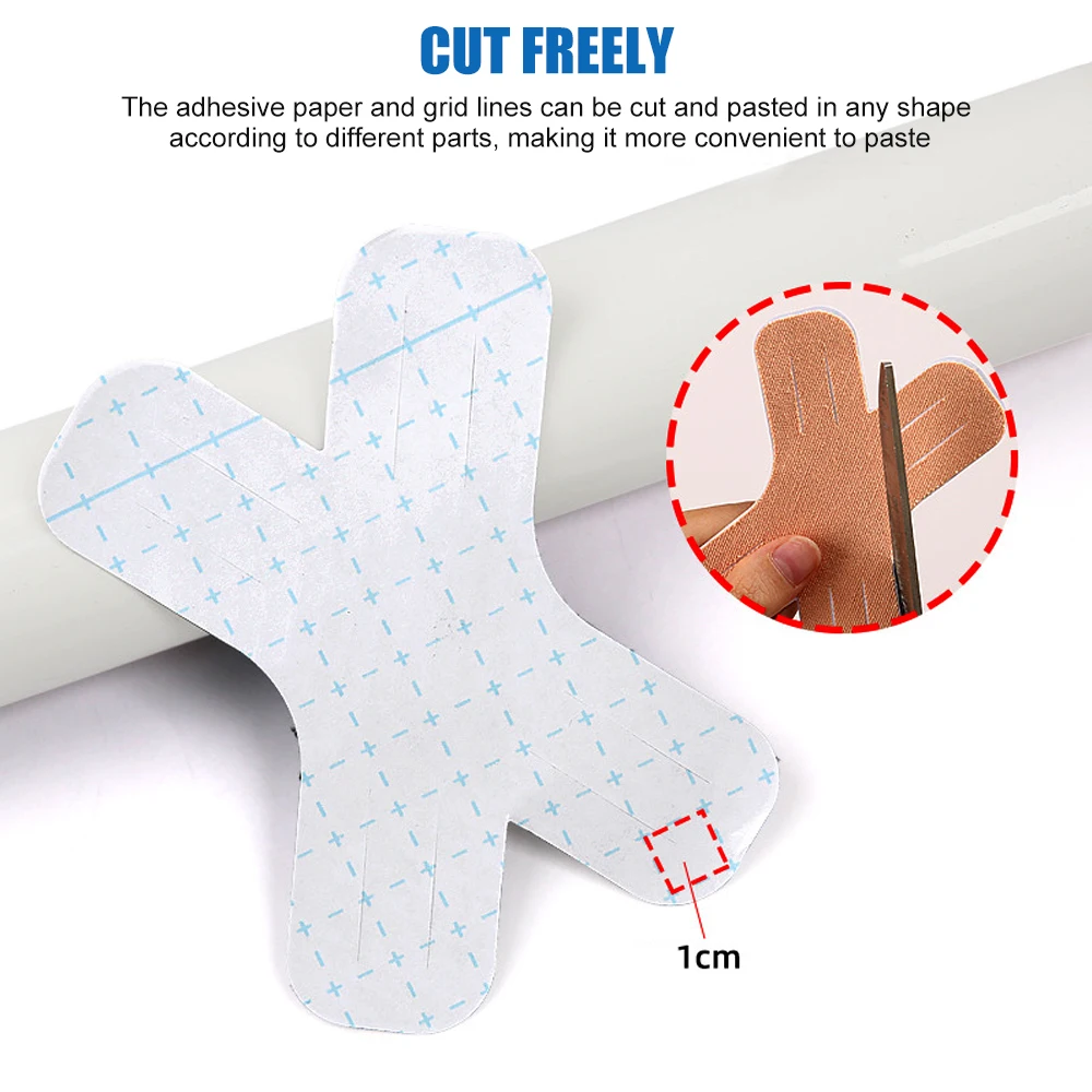 10PCS 운동 요법 테이프, 근육 지원 탄성 운동 스포츠 테이프 치료 회복 접착제 X 유형 무릎, 어깨 통증